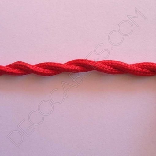 Cable trenzado de seda (Rojo) 2 Cable eléctrico trenzado de seda rojo