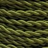 Cable eléctrico trenzado de seda color verde