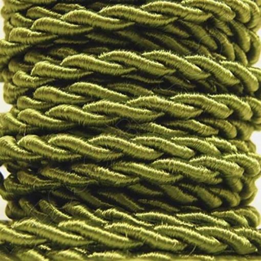 Cable trenzado de seda (Verde) 2 Cable eléctrico trenzado de seda color verde