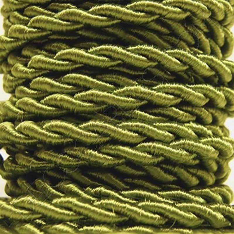 Cable eléctrico trenzado de seda color verde Cable eléctrico trenzado de seda color verde