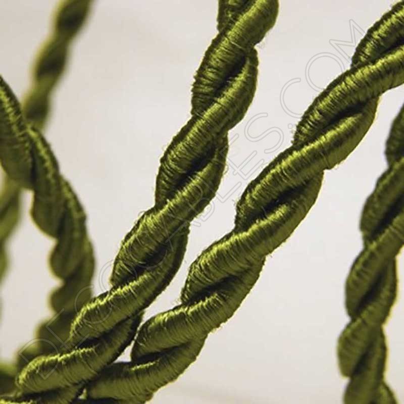 Cable eléctrico trenzado de seda color verde Cable eléctrico trenzado de seda color verde