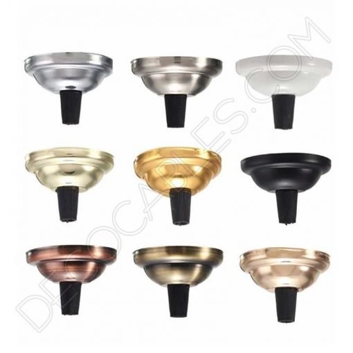 Soporte de techo metálico pequeño para lámpara 1 orificio (varios colores) 7 Florón pequeño varios colores