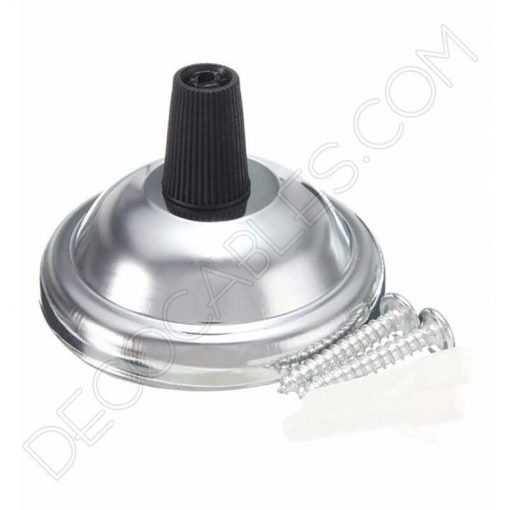 Soporte de techo metálico pequeño para lámpara 1 orificio (varios colores) 3 Florón pequeño cromado