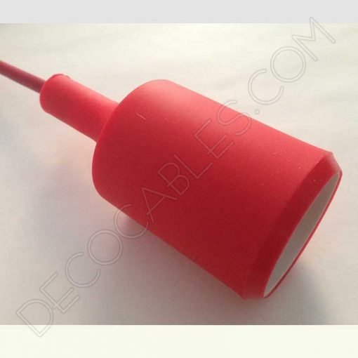 Portalámpara de silicona color rojo