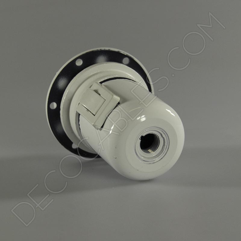 Portalámparas de baquelita para pantallas con interruptor color blanco Portalámparas de baquelita para pantallas con interruptor color blanco