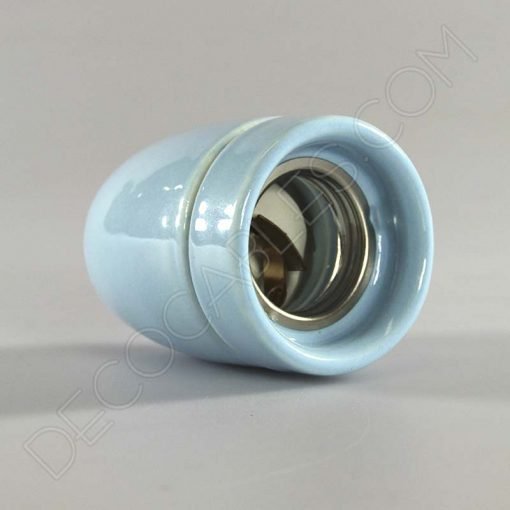 Portalámparas cerámico E27 (Varios colores) 20 Portalámparas de cerámica en color azul celeste