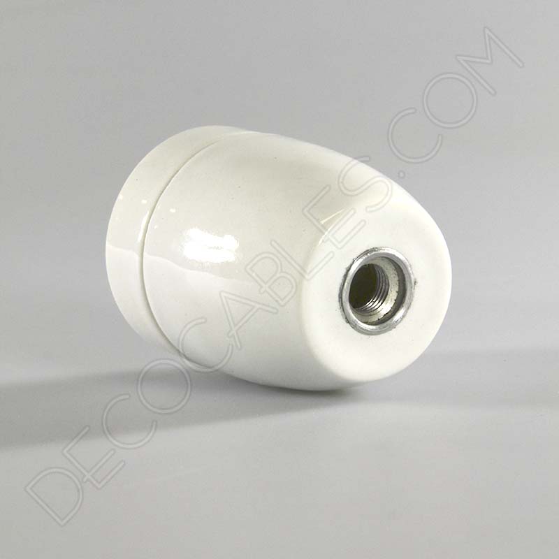 Portalámparas de cerámica en color blanco Portalámparas de cerámica en color blanco