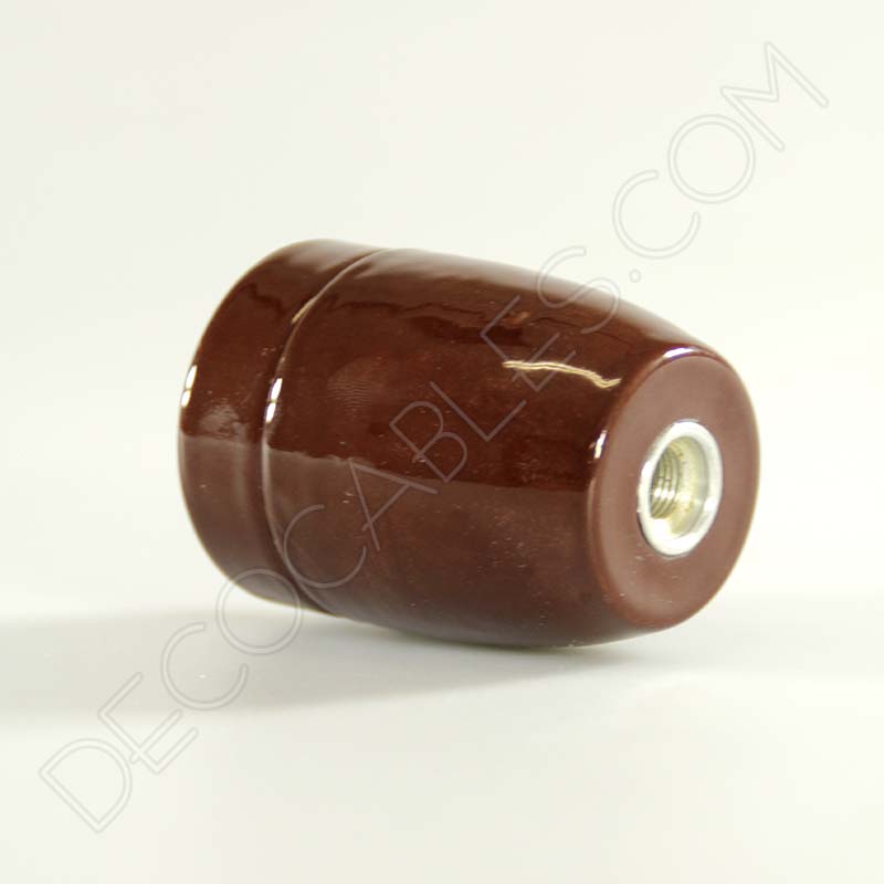 Portalámparas de cerámica en color marrón Portalámparas de cerámica en color marrón