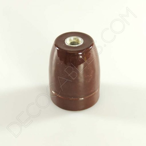 Portalámparas cerámico E27 (Varios colores) 12 Portalámparas de cerámica en color marrón