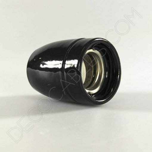 Portalámparas cerámico E27 (Varios colores) 11 Portalámparas de cerámica en color negro