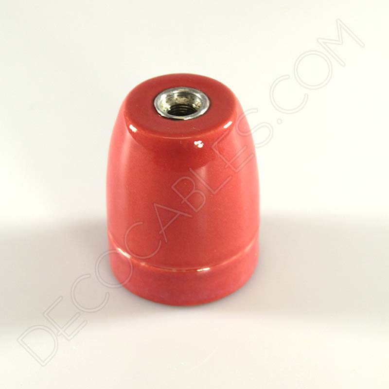 Portalámparas de cerámica en color rojo Portalámparas de cerámica en color rojo