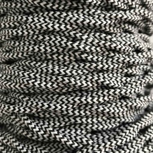 Cable eléctrico trenzado bicolor zig zag blanco negro