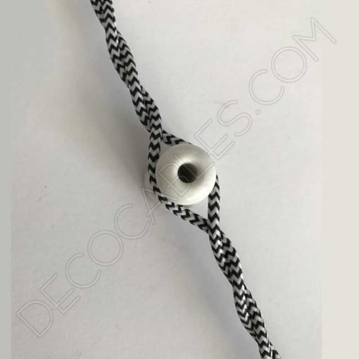Cable eléctrico trenzado bicolor zig zag blanco negro