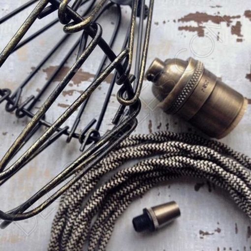 Cable eléctrico trenzado bicolor zig zag blanco negro