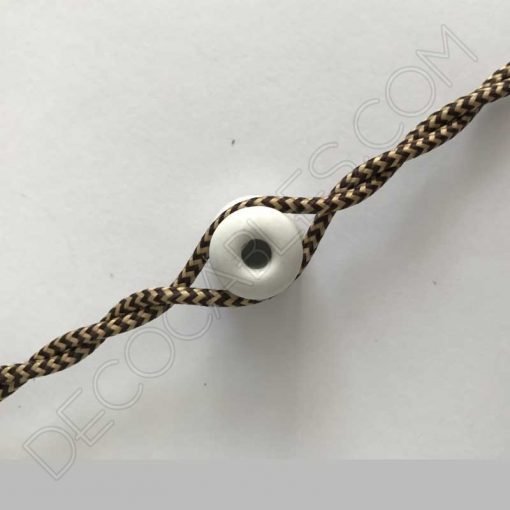 Cable eléctrico trenzado bicolor marrón zig zag