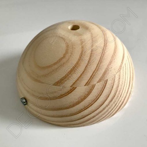 Florón soporte de techo lámpara en madera modelo media bola