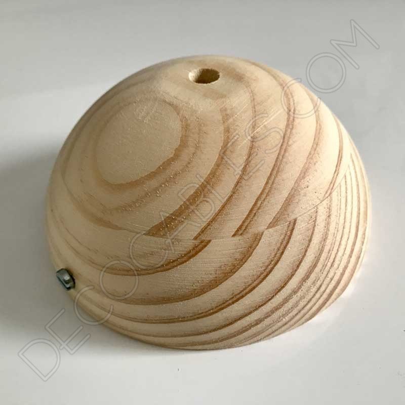 Florón soporte de techo lámpara en madera modelo media bola Florón soporte de techo lámpara en madera modelo media bola