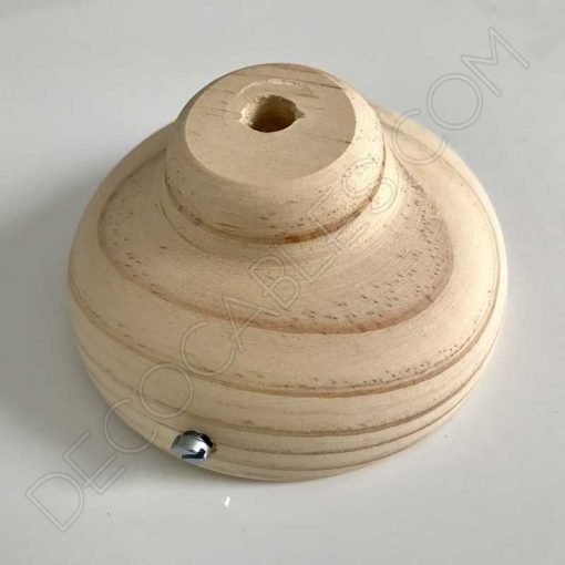 Florón soporte de techo para lámpara en madera modelo semi bola