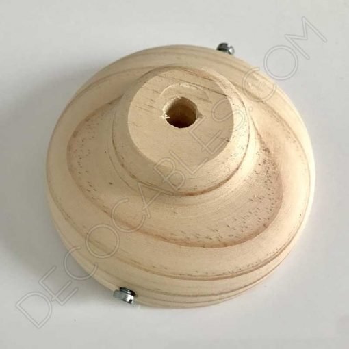 Florón soporte de techo para lámpara en madera modelo semi bola