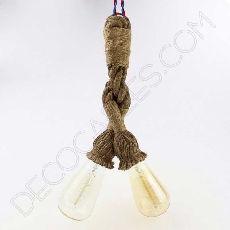 Lámpara colgante soga dos brazos Lámpara colgante soga dos brazos