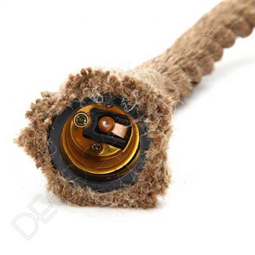 Lámpara colgante doble de cuerda trenzada 6 Lámpara colgante soga dos brazos