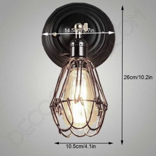 Lámpara Vintage de pared modelo jaula