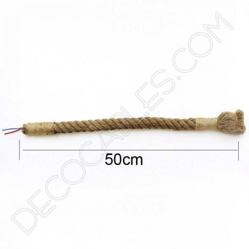 Lámpara colgante doble de cuerda trenzada 7 Lámpara colgante soga dos brazos