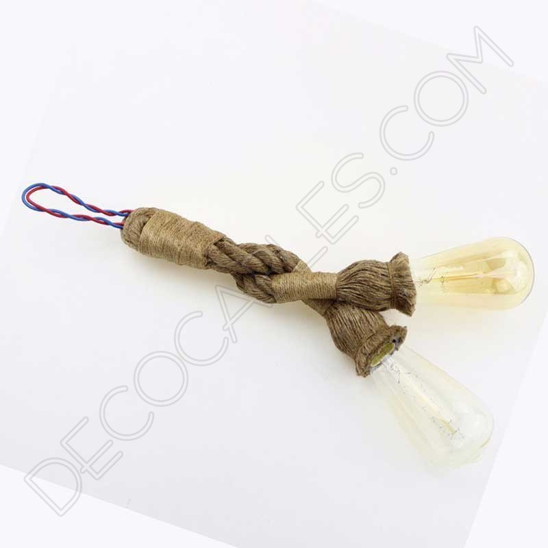 Lámpara colgante soga dos brazos Lámpara colgante soga dos brazos