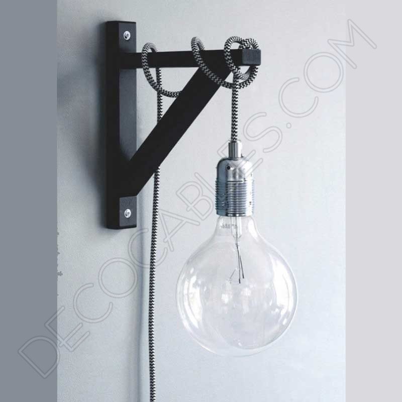 Escuadra de madera para lámparas color negro Escuadra de madera para lámparas color negro