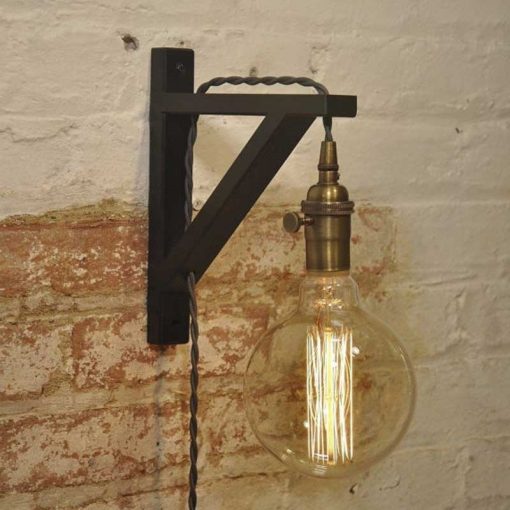 Escuadra de madera para lámparas color negro