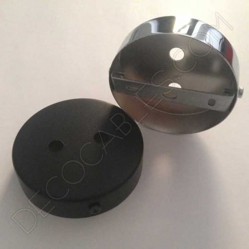 Soporte de techo para lámpara de 2 orificios (varios colores) 10 Soporte de techo 2 salidas cromado y negro