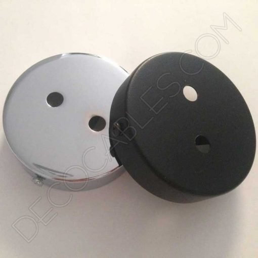 Soporte de techo para lámpara de 2 orificios (varios colores) 9 Soporte de techo 2 salidas cromado y negro