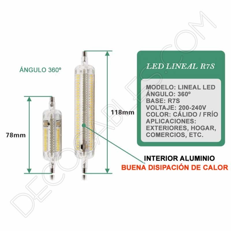 Bombilla lineal led corta y larga Bombilla lineal led corta y larga