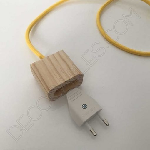 Clavija bipolar macho de madera 3 Clavija bipolar macho de madera para lámparas