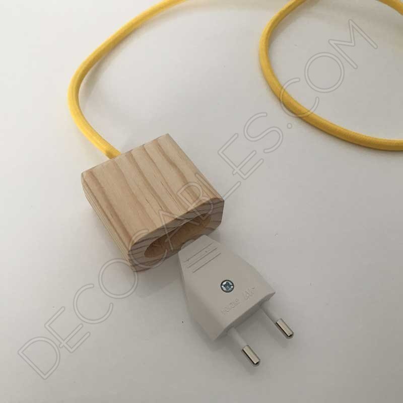 Clavija bipolar macho de madera para lámparas Clavija bipolar macho de madera para lámparas