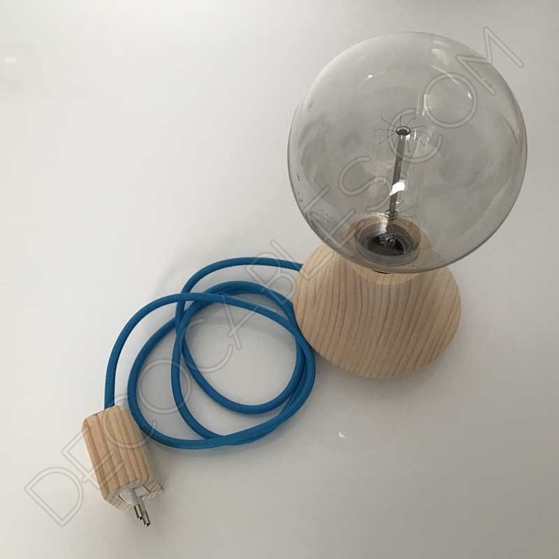 Clavija bipolar macho de madera para lámparas Clavija bipolar macho de madera para lámparas