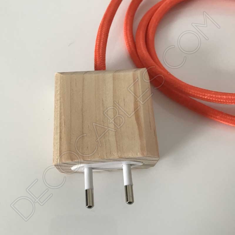 Clavija bipolar macho de madera para lámparas Clavija bipolar macho de madera para lámparas