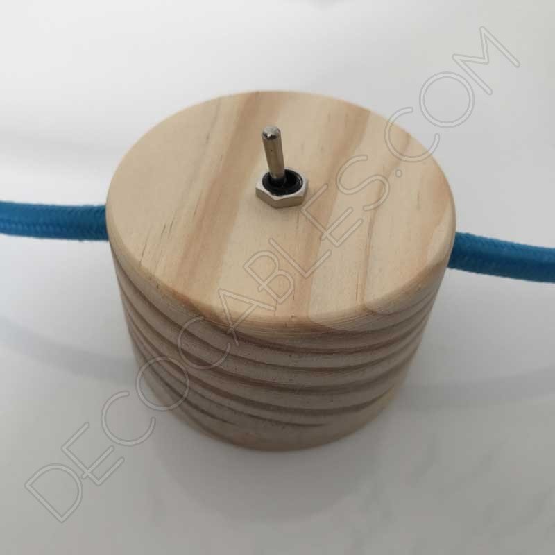 Interruptor de paso de madera para lámparas redondo con base plana Interruptor de paso de madera para lámparas redondo con base plana
