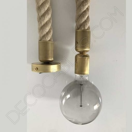 Lámpara colgante de cuerda de soga gruesa 30mm (latón) 3 Lámpara colgante de cuerda de soga trenzada