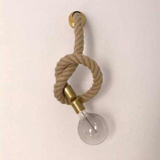 Lámpara colgante de cuerda de soga gruesa 30mm (latón) 2 Lámpara colgante de soga gruesa 30mm