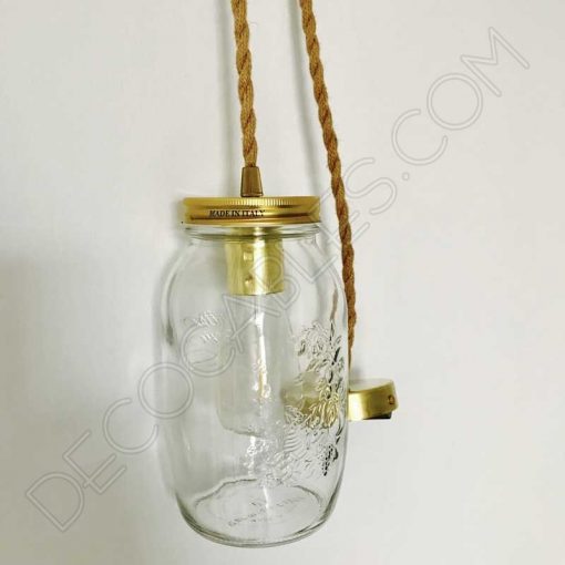 Lampara colgante tarro de cristal