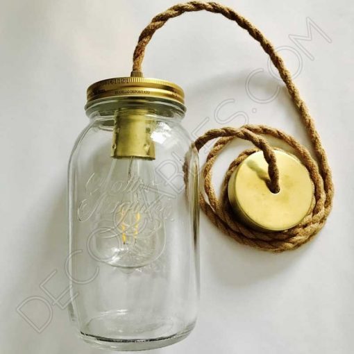 Lampara colgante tarro de cristal