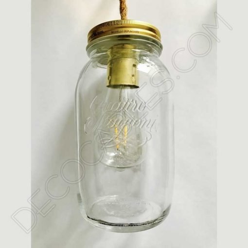 Lampara colgante tarro de cristal