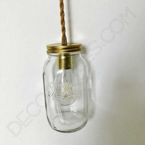 Lampara colgante tarro de cristal