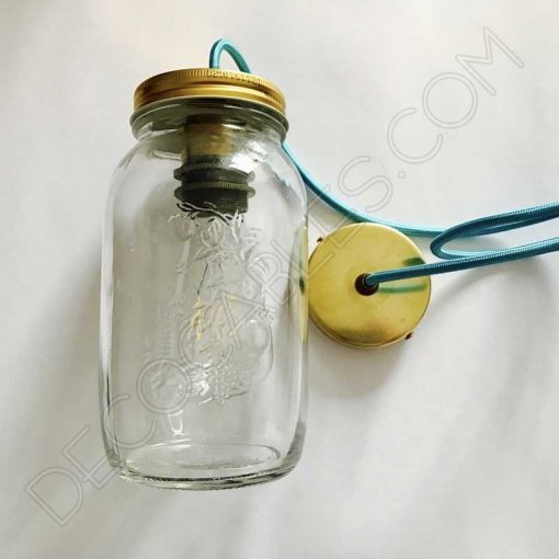 Lampara colgante tarro de cristal