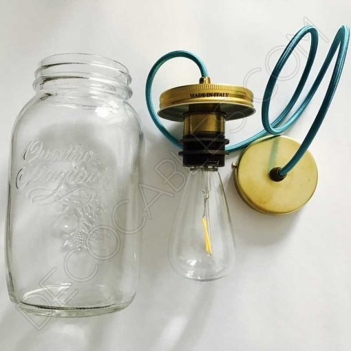 Lampara colgante tarro de cristal