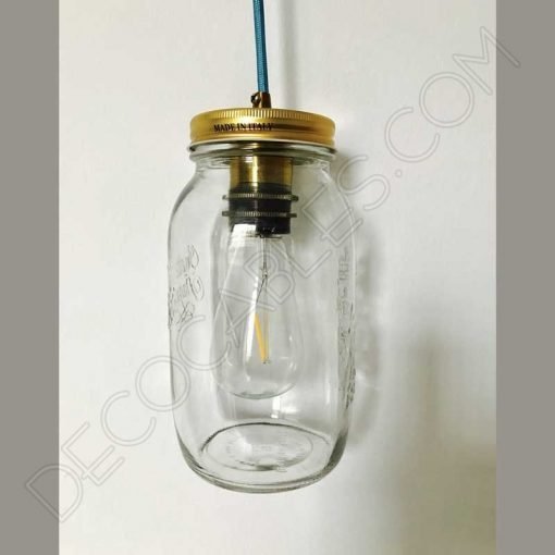 Lampara colgante tarro de cristal