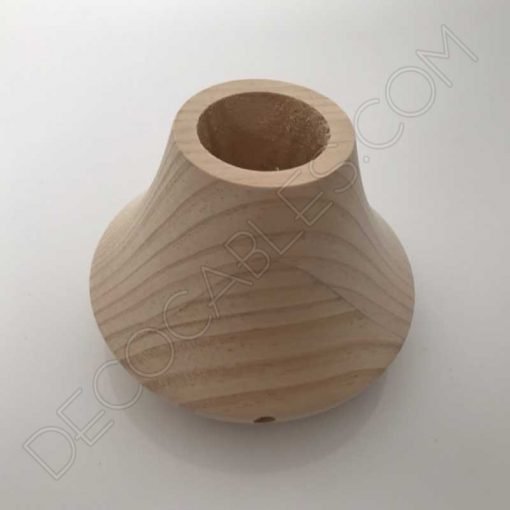 Lámpara de mesa modelo cono de madera