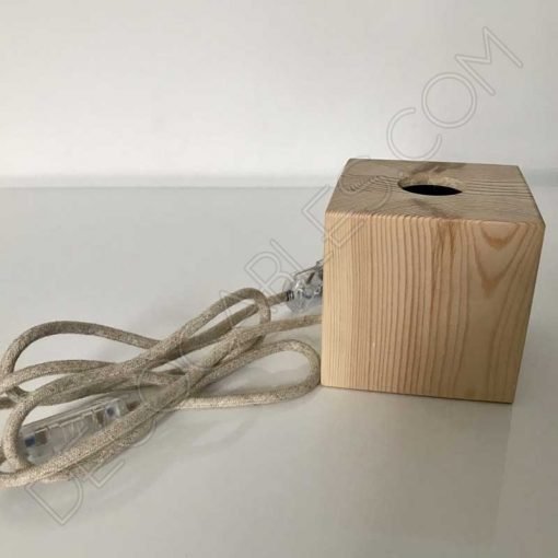 Lámpara de sobremesa cuadrada de madera