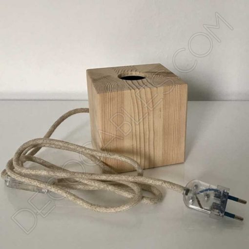 Lámpara de sobremesa cuadrada de madera